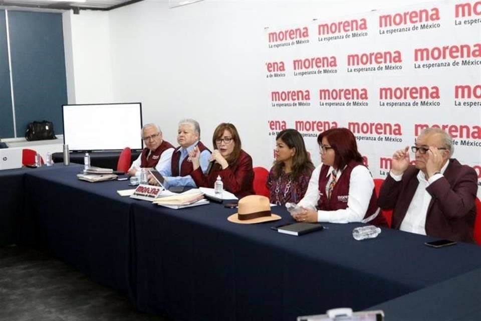 La secretaria general morenista en conferencia de prensa.