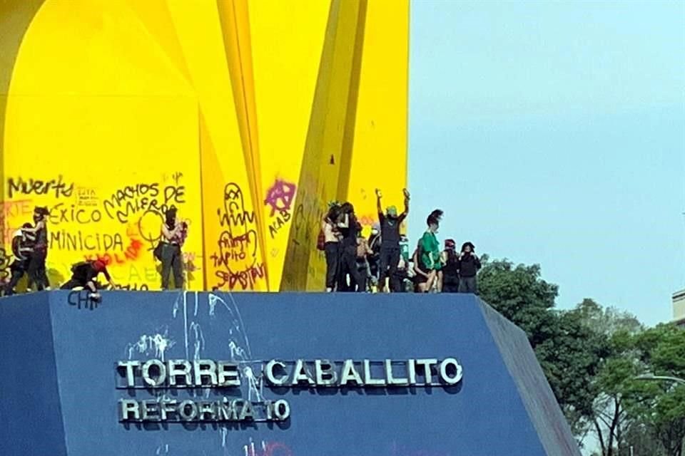 Pintas durante la movilización.