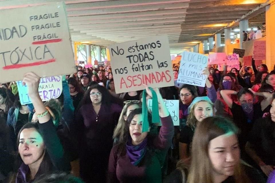 Mujeres reclamaron por los feminicidios.