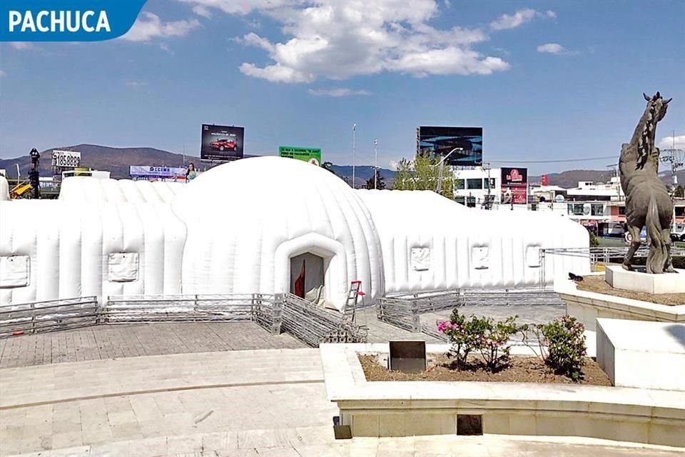 El Gobierno de Hidalgo se prepara con un hospital inflable.