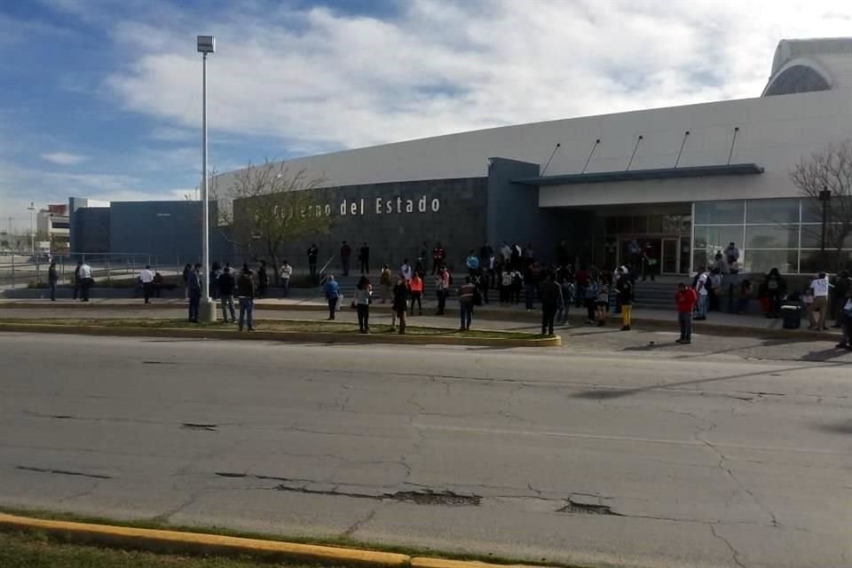 Por el sismo, las oficinas de Gobierno del Estado en Ciudad Juárez fueron evacuadas.