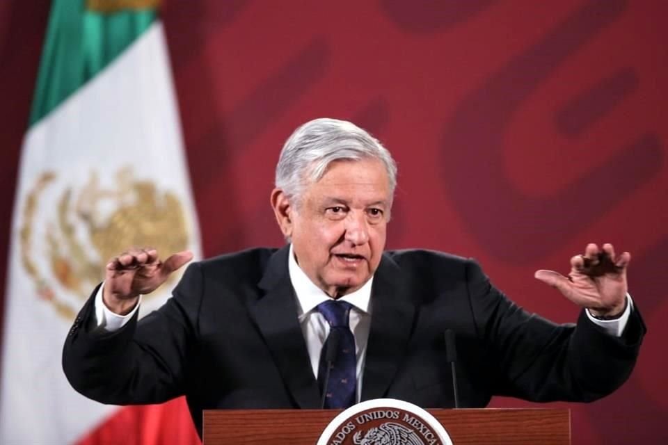López Obrador en su conferencia de este lunes en Palacio Nacional.