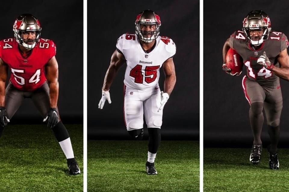 Los nuevos uniformes de Tampa Bay.