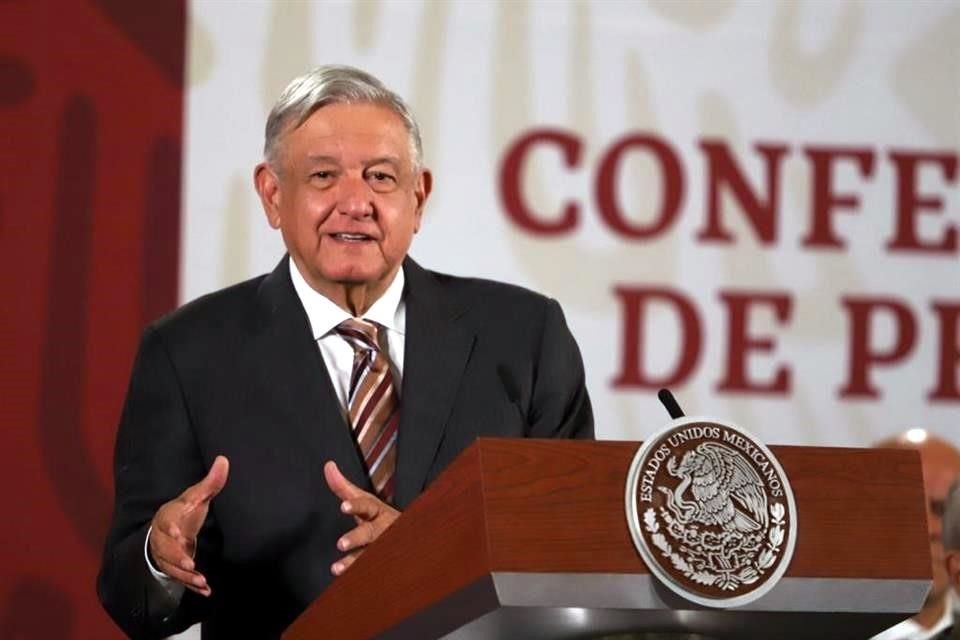 El Presidente en su conferencia de prensa de este lunes en Palacio Nacional.