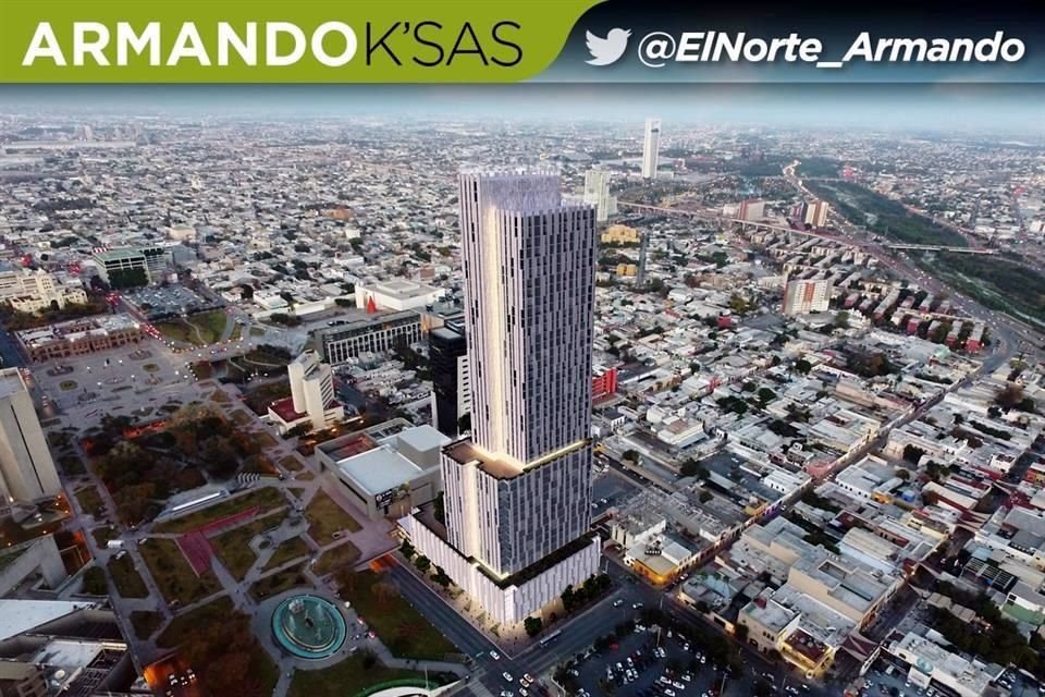 Frente al Teatro de la Ciudad y la Macroplaza se planea una torre que desarrollarán dos grandes empresas regias.