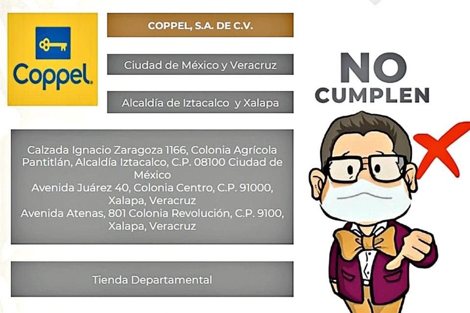 Coppel fue señalada como una empresa que se niega a cerrar.