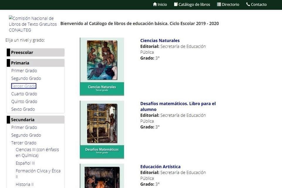 La aplicación contiene los libros para Preescolar, Primaria, Telesecundaria y Educación Indígena; así como el catálogo histórico con los libros desde la generación de 1960 hasta la de 2014.