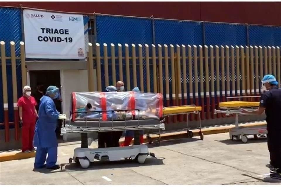 Aspecto de zona de triage de Covid-19 en el Hospital General de México.