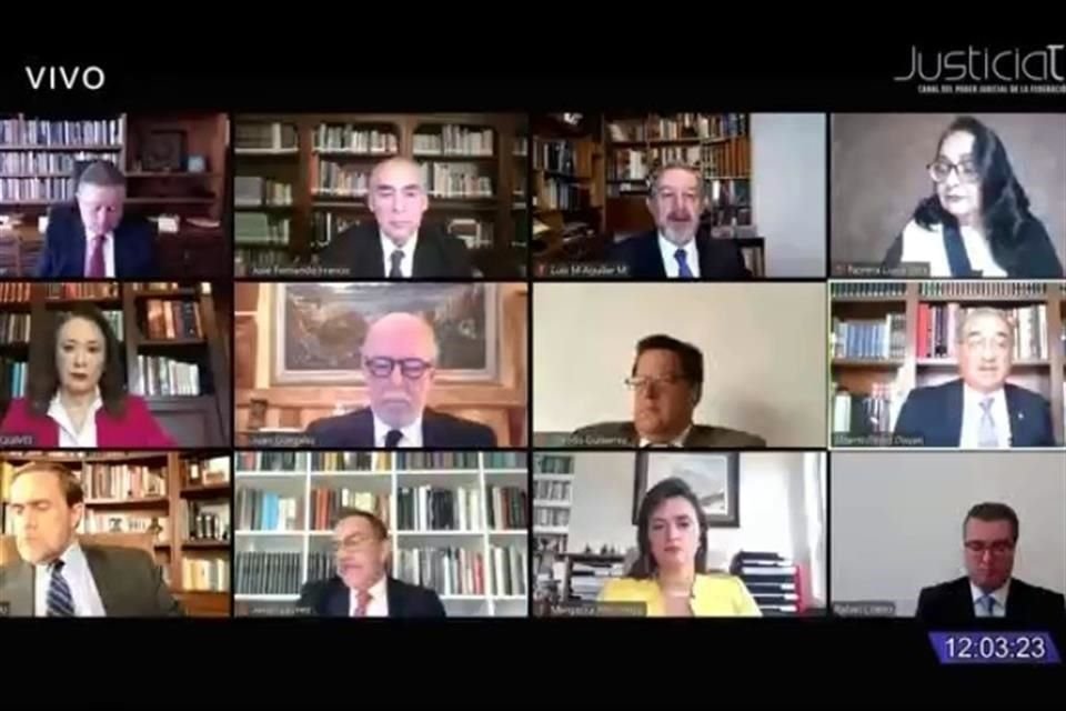 El Pleno de la Corte en sesión remota.