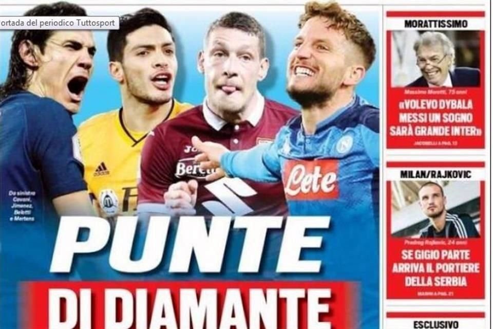 La portada de Tuttosport con Raúl Jiménez.