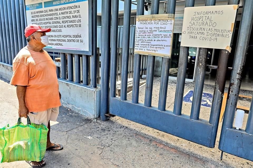 El Hospital General 'El Quemado' de Acapulco, que está a cargo de la Secretaría de Salud estatal, tiene una ocupación del 87.5 por ciento con 42 de 48 camas para pacientes Covid ocupadas.