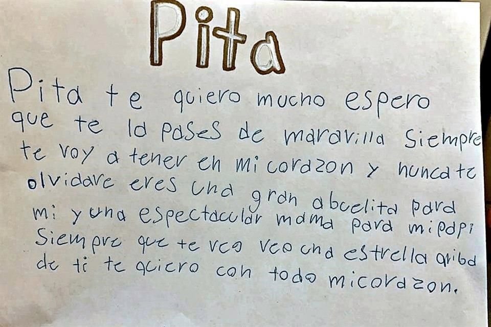 Carta para Lupita Siller de su nieto Andrés