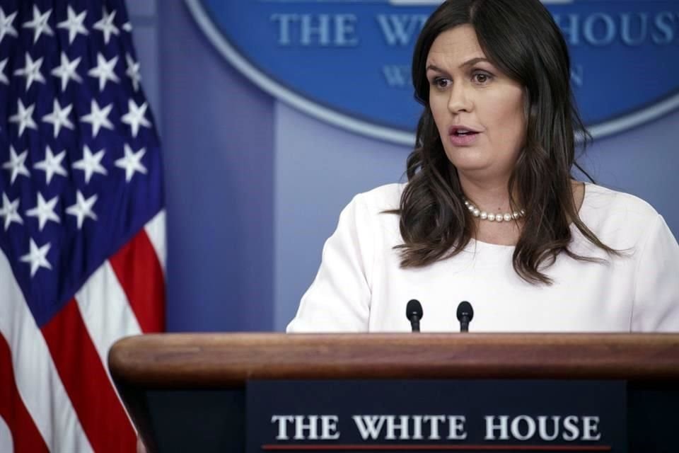 Sarah Huckabee Sanders, portavoz presidencial de Estados Unidos.