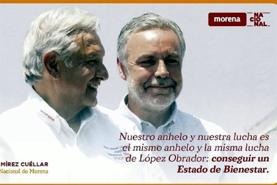 El líder morenista publicó una foto en su cuenta de Twitter junto al Presidente Andrés Manuel López Obrador, en la que llama a la unidad.