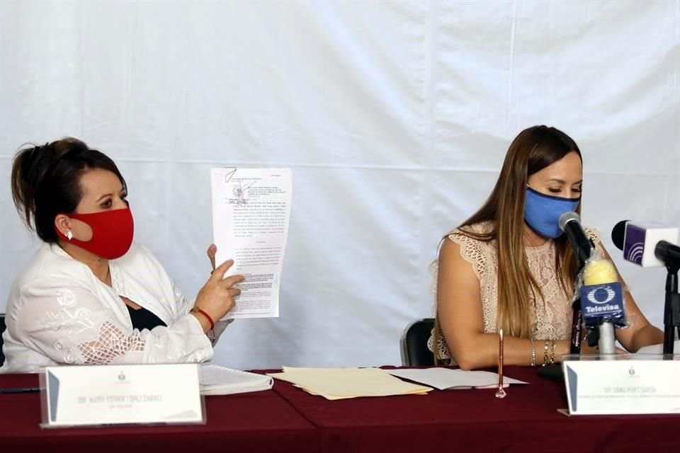 María Esther López y Erika Pérez, diputadas de Morena en el Congreso de Jalisco, piden la destitución del Fiscal Gerardo Octavio Solís y del Jefe del Gabinete de Seguridad, Macedonio Tamez Guajardo.