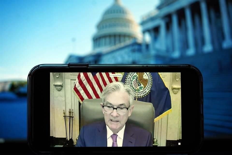 El presidente de la Reserva Federal estadounidense, Jerome Powell, durante una audiencia virtual ante el Comité del Senado sobre Banca, Vivienda y Asuntos Urbanos, en Washington, D.C.