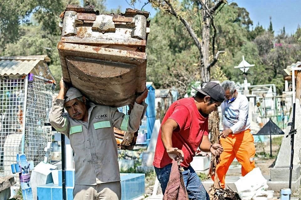 Trabajadores del Panteón Guadalupe Hidalgo señalan que autoridades locales no han cumplido con realizarles un test de Covid.