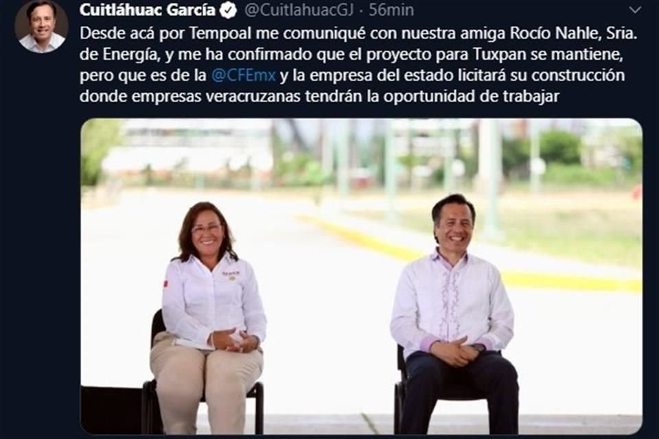 El Gobernador veracruzano informó de la decisión en redes sociales.