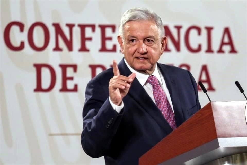 López Obrador en su conferencia de prensa de este lunes en Palacio Nacional.