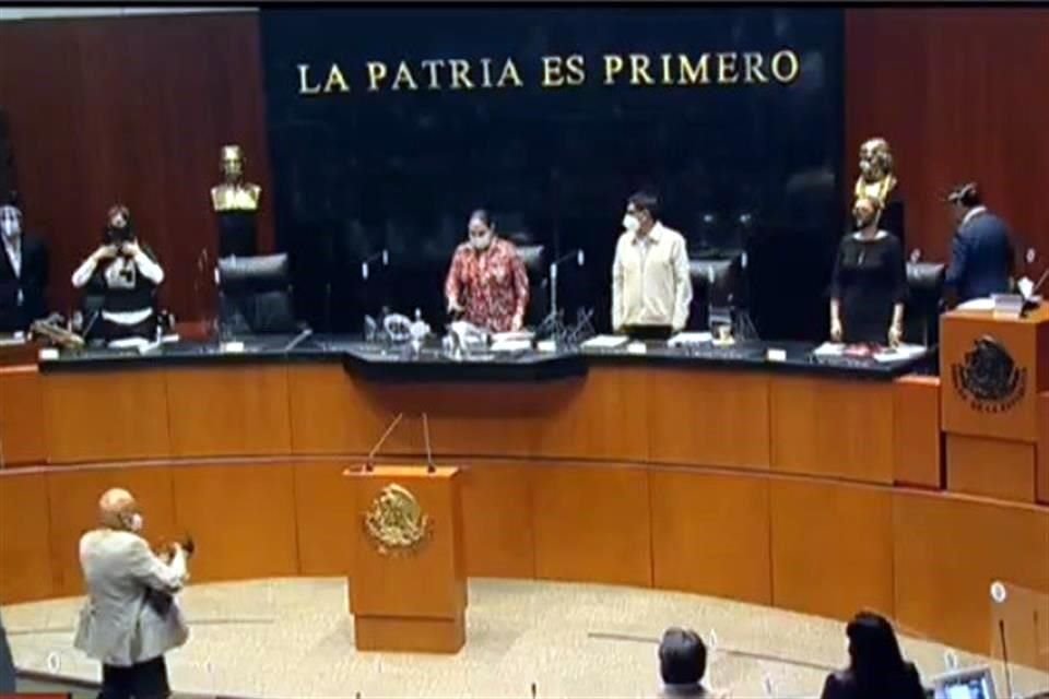 Aspecto de la sesión del Senado de este lunes.