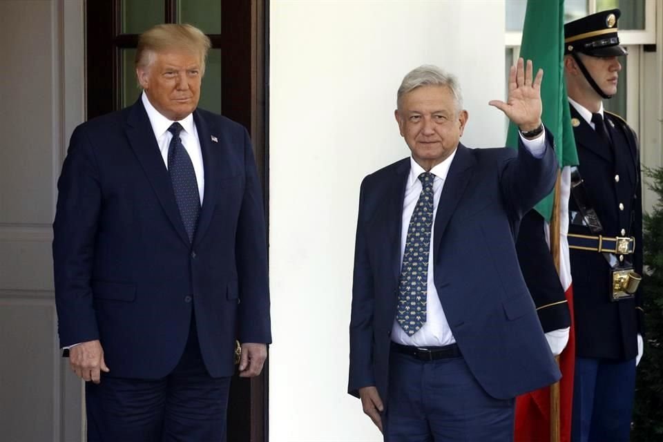 Los Presidentes Donald Trump y Andrés Manuel López Obrador en su reunión del miércoles.