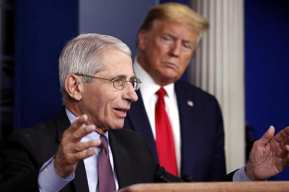 Trump retuiteó críticas a organismos encargados de respuesta a pandemia y al especialista de la Casa Blanca, Anthony Fauci.