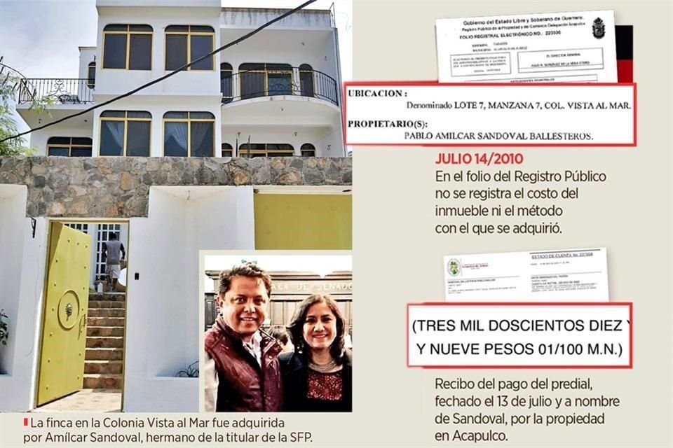 Propiedad adquirida en Acapulco por Pablo Amílcar Sandoval, delegado del Gobierno federal en Guerrero, la cual no aparece en su declaración patrimonial.