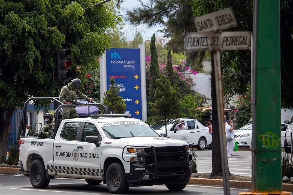 Aspectos de seguridad en el Hospital Ángeles del Pedregal, donde se encuentra internado Emilio Lozoya desde su llegada a México.