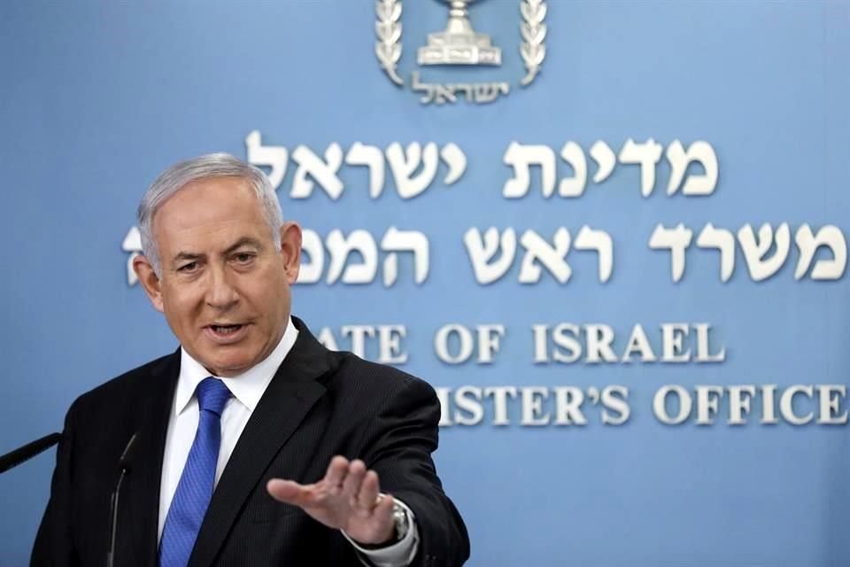 Benjamin Netanyahu, durante el anuncio para establecer relaciones con Emiratos Árabes Unidos.