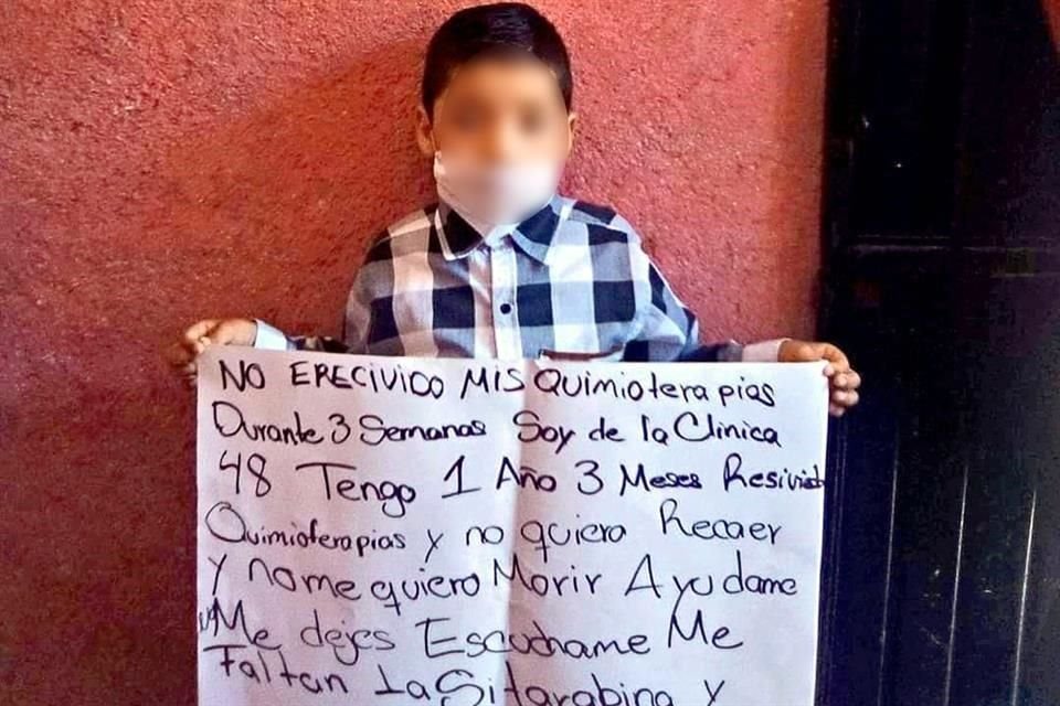 Miguelito, un niño guanajuatense, y su familia piden al Presidente López Obrador el abastecimiento de fármacos.