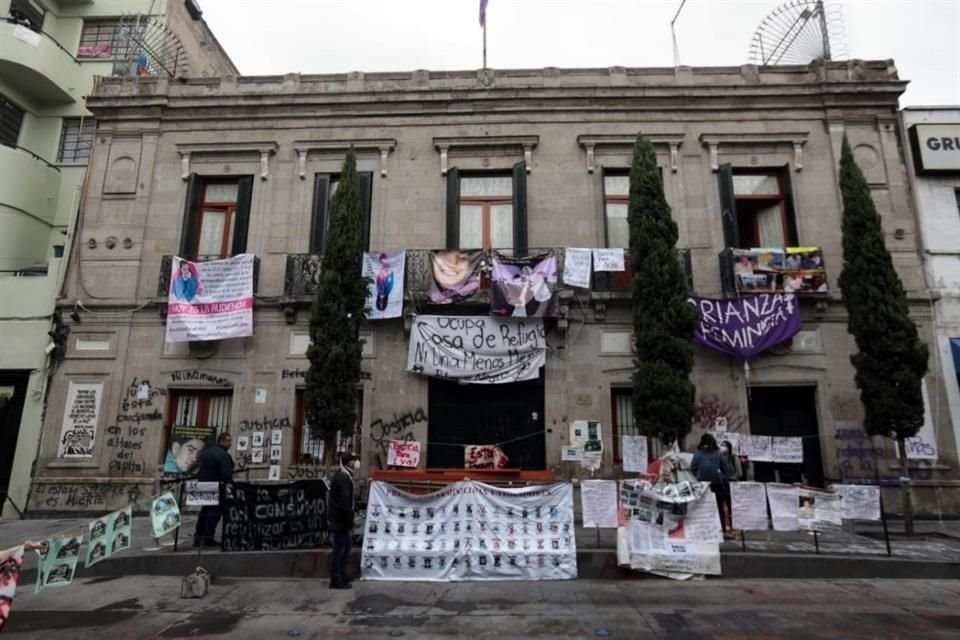 La sede de la CNDH en el Centro Histórico, la mañana de este lunes.