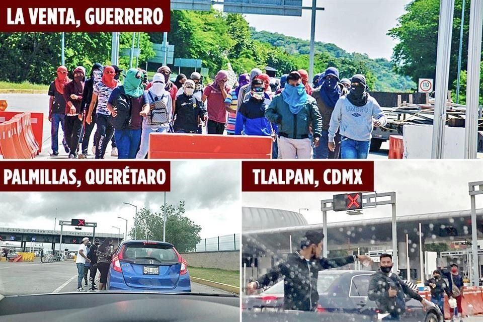 Ayer se registraron casetas tomadas en al menos 10 estados sin que autoridades intervinieran.