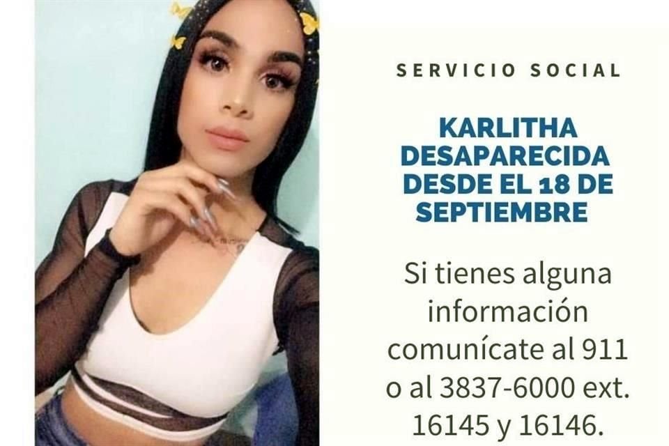 Karlitha desapareció en Zapopan el 18 de septiembre.