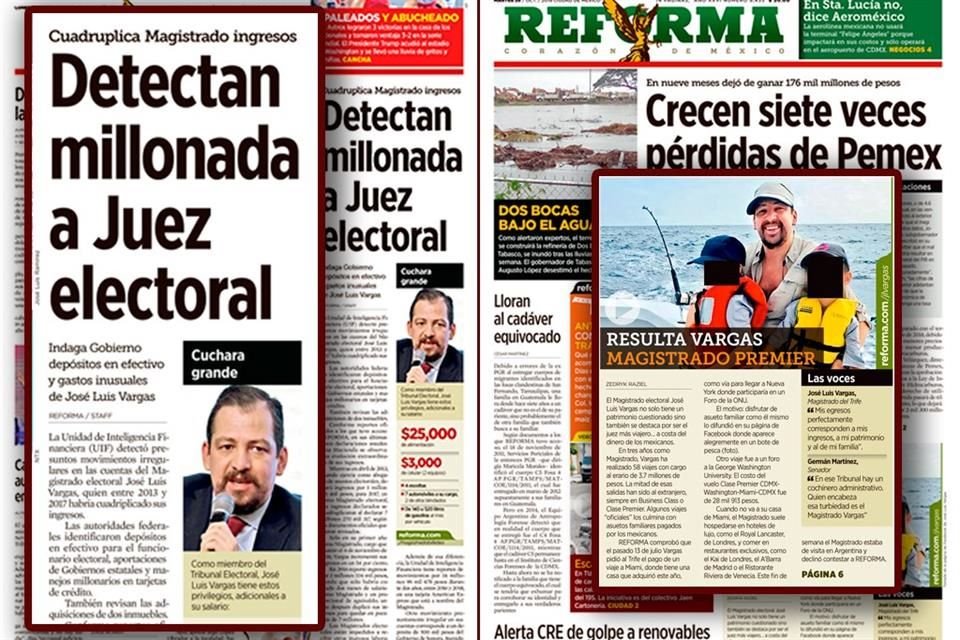 GASTOS Y GUSTOS. La UIF reportó que José Luis Vargas tuvo movimientos irregulares en sus cuentas desde que es Magistrado. En el TEPJF se ha exhibido su derroche, gastos, viajes, y sus polémicas decisiones electorales.