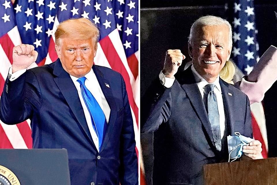 Trump se declaró ganador, pero alegó fraude. Joe Biden pidió a sus simpatizantes tener paciencia para esperar los resultados que, dijo, le favorecían.