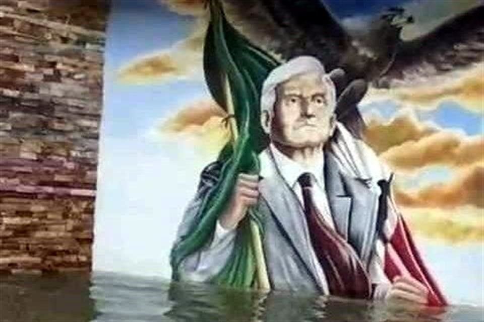 Un mural de la Biblioteca Municipal de Macuspana, también afectada por la inundación.