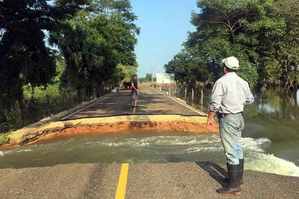 La segunda sección de Virginia Chan, ranchería en Macuspana, es una de las zonas que se encuentran incomunicadas ante inundaciones.