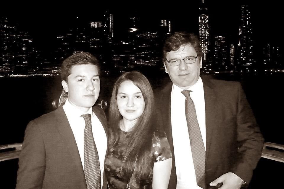 Diego con sus hijos Diego y Lucía Sada