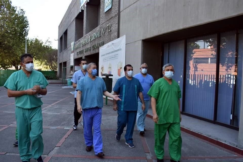 Los directivos visitaron la  zona Covid del Hospital General Regional 72, ubicado en Tlalnepantla.