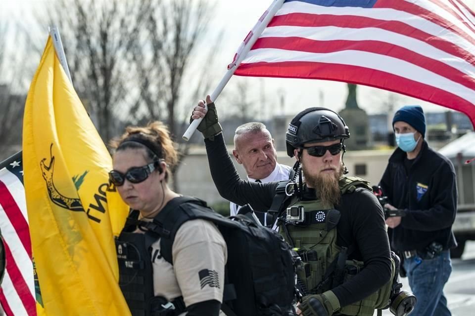 Manifestantes a favor de Trump se reunieron este miércoles en Atlanta, Georgia.