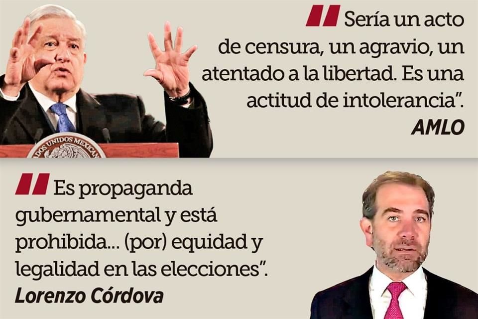 AMLO y el presidente del INE se enfrentaron ayer por la suspensión de la transmisión de las conferencias desde el 4 abril por las campañas electorales.