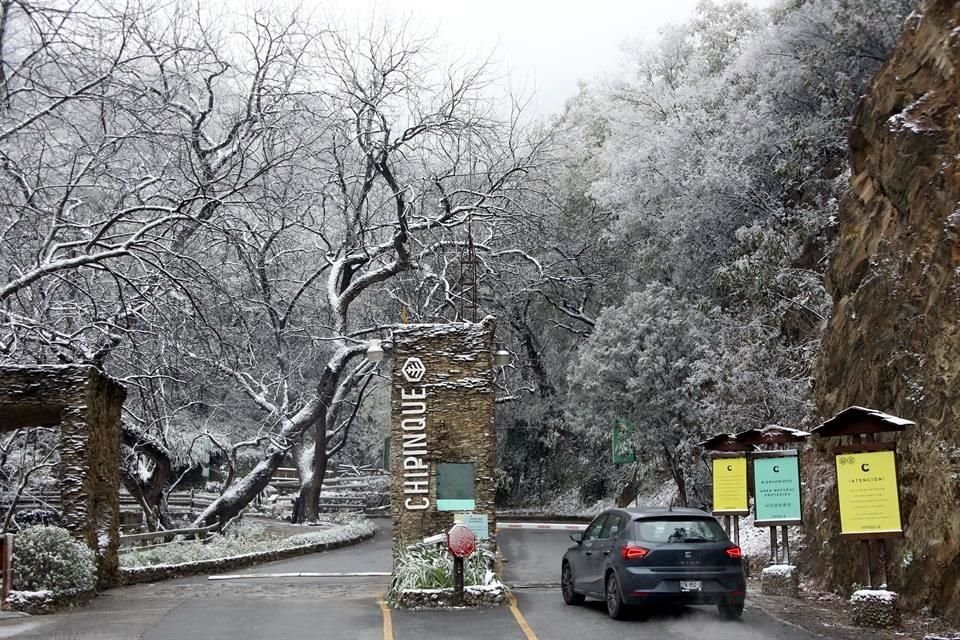 El Parque Ecológico Chipinque se pintó de blanco.