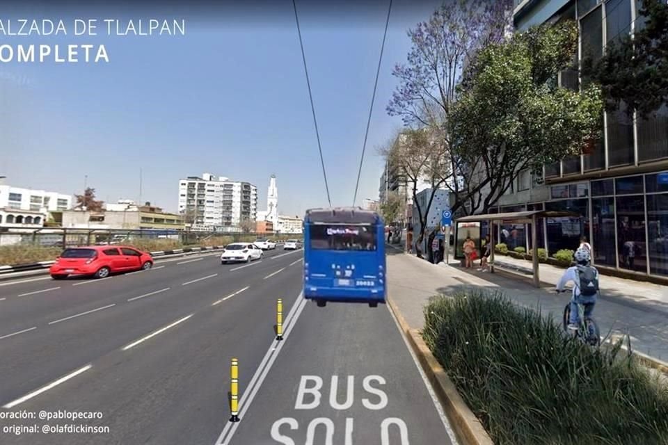 Expertos en movilidad y transporte plantean hacer de Calzada de Tlalpan una calle incluyente, con espacio para Trolebús, peatones y ciclistas.