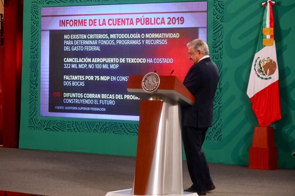 Andrés Manuel López Obrador en conferencia matutina.