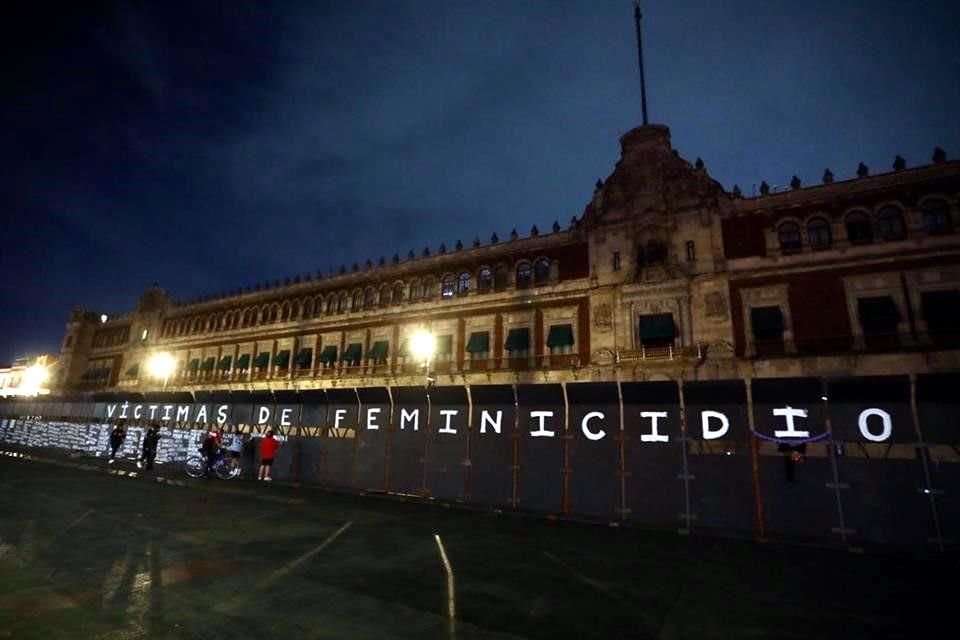 La colocación de las vallas en Palacio ha sido reprobada por mujeres y activistas.