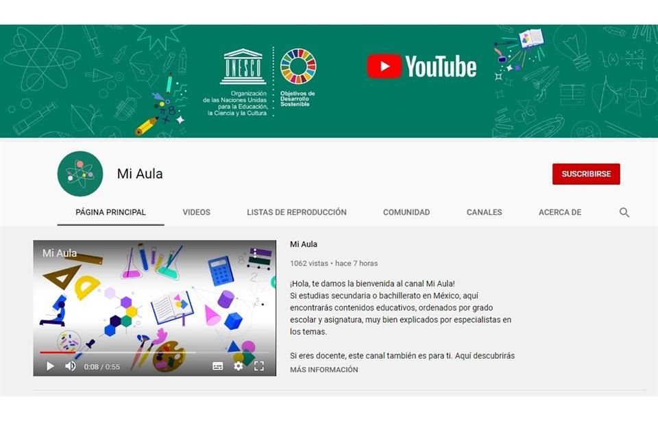 'Mi Aula' es un canal que integrará una curaduría de videos de creadores de contenido educativo en español.