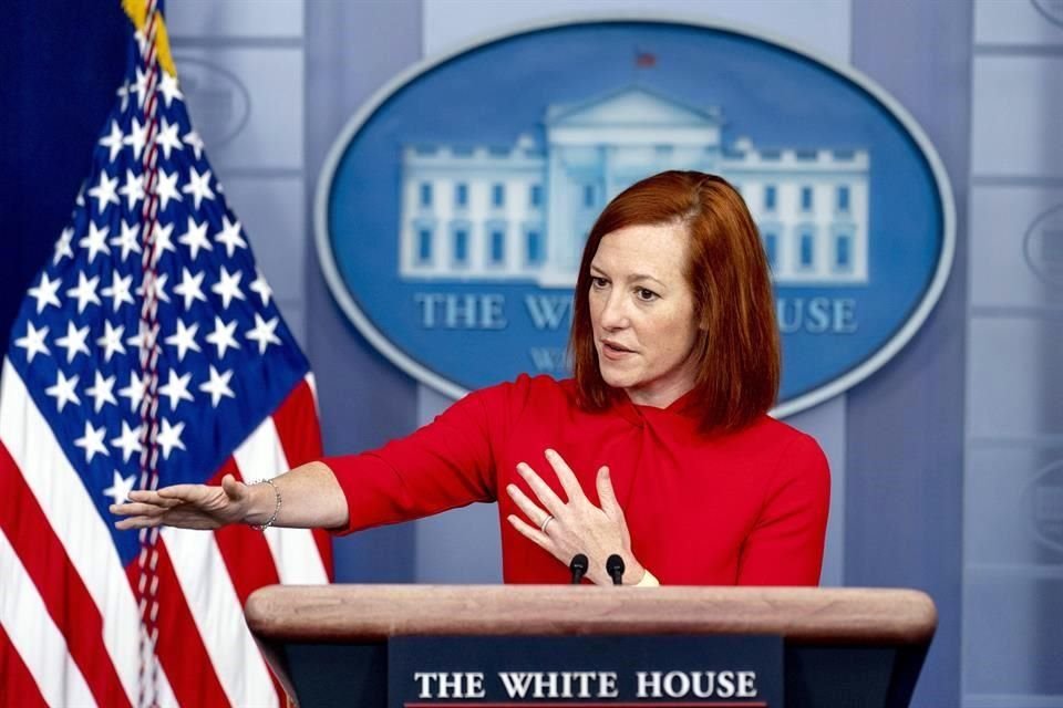 La secretaria de prensa de la Casa Blanca, Jen Psaki, durante una sesión informativa este jueves.