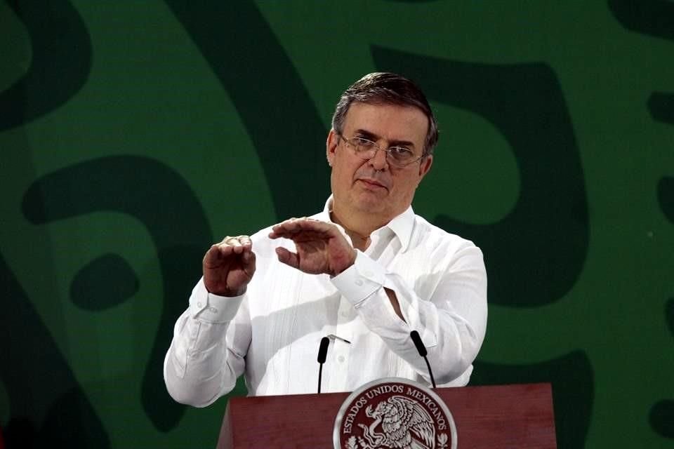 El Canciller Marcelo Ebrard en conferencia matutina desde Veracruz.