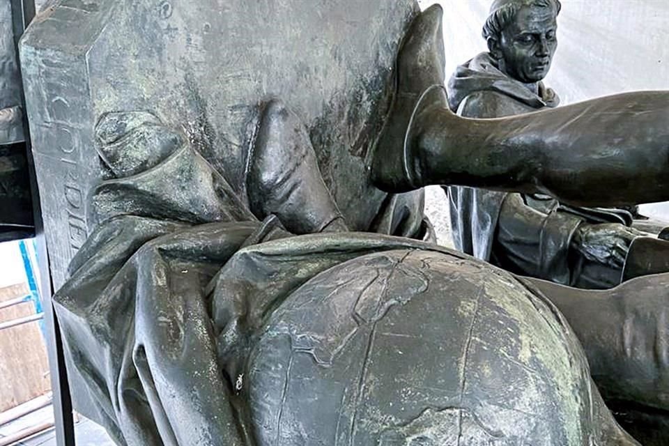 El INAH prevé concluir la restauración del monumento a Cristóbal Colón en el primer semestre de 2021; repondrán elementos sustraídos.