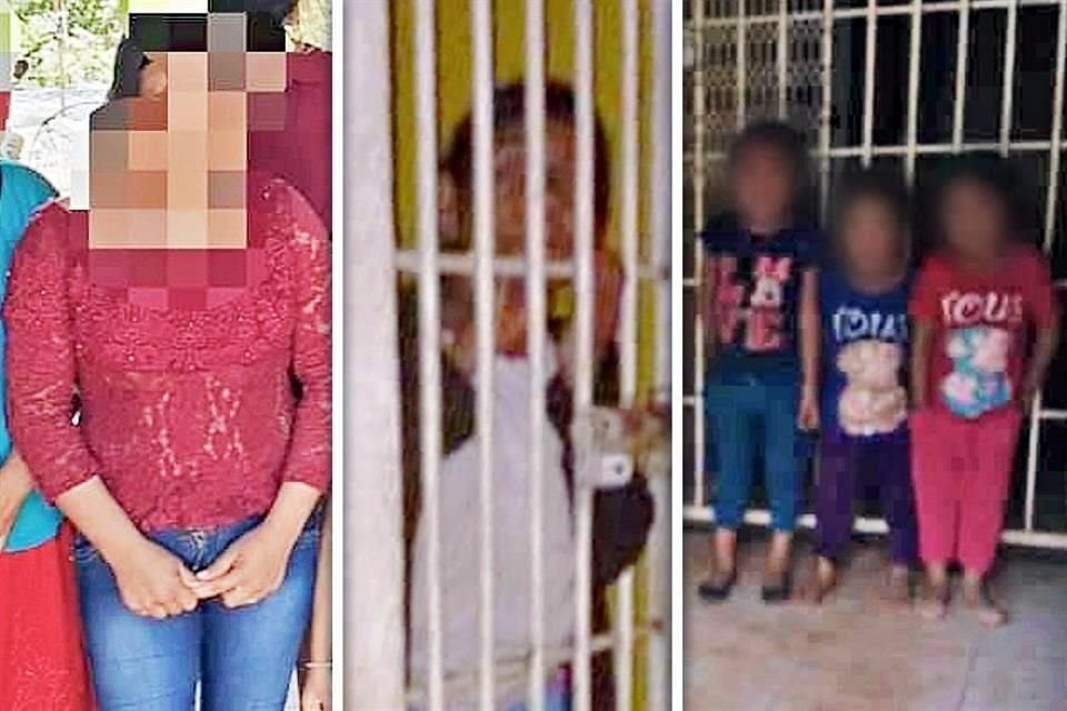 Angélica (izq.), su abuela y sus tres hermanitas de menos de 10 años obtuvieron su libertad la noche del domingo tras 10 días de cárcel en Cochoapa el Grande, en la Montaña de Guerrero.
